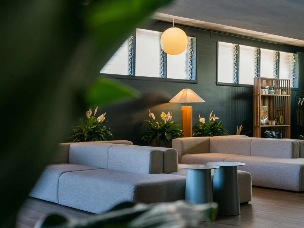 Hotel lounge with contemporary seating