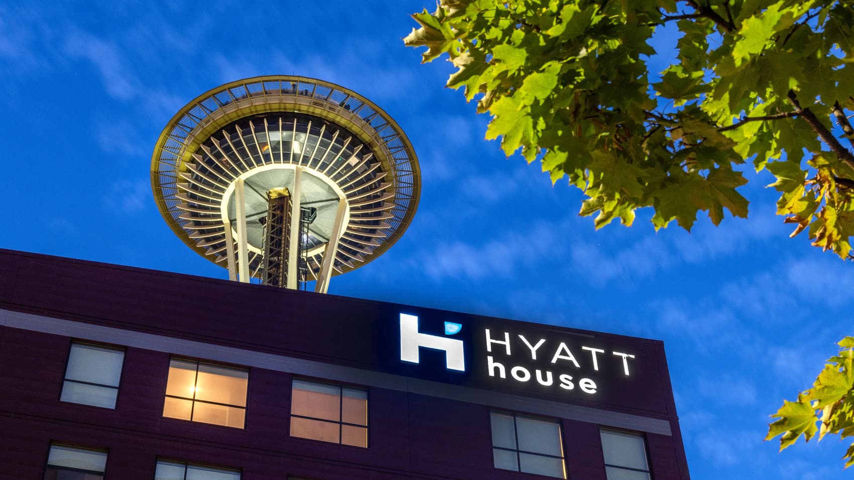 Hyatt House Seattle Downtown beneath the Space Needle